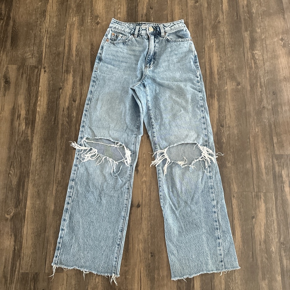 Garage Blue Flare Wide Leg Jeans